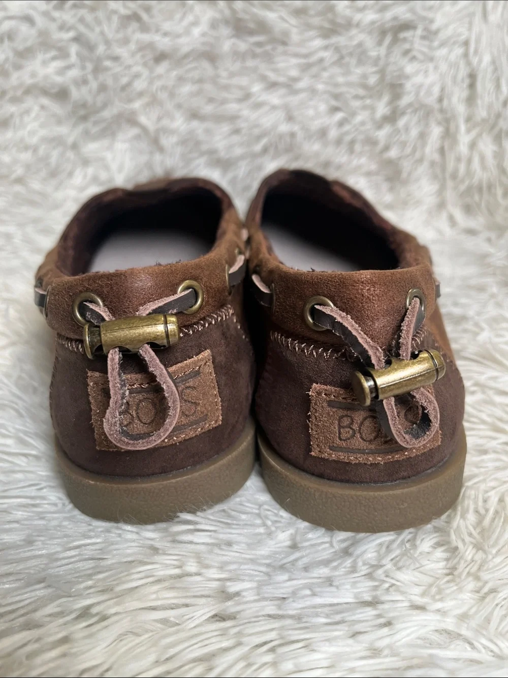 BOBS from Skechers Brown Slip-On Loafers with Stitch Detail